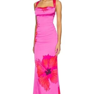 Good American Pink Floral Maxi Dress